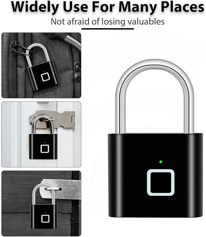 Fingerprint Padlock Rechargeable Keyless