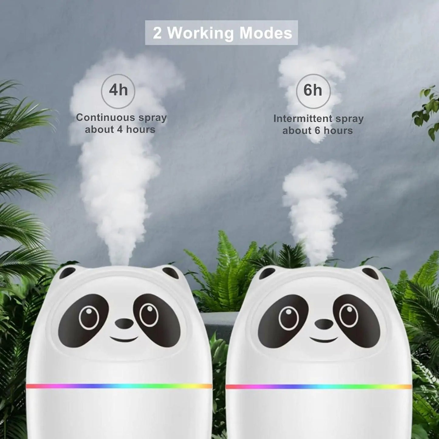 Mini Cute Panda Cool Mist Humidifier for Room Moisture